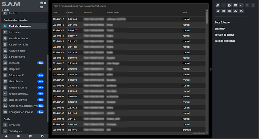 Gestion des Pack de Bienvenue