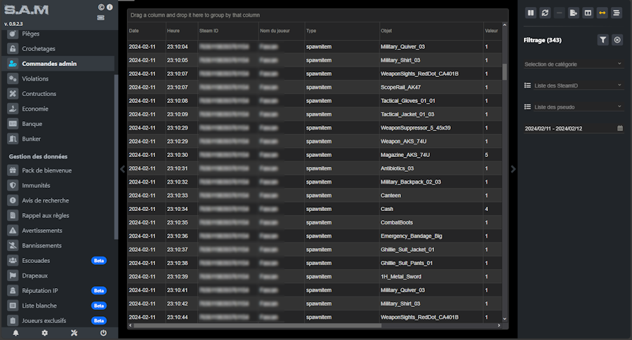 Analyse des Commandes Administrateurs