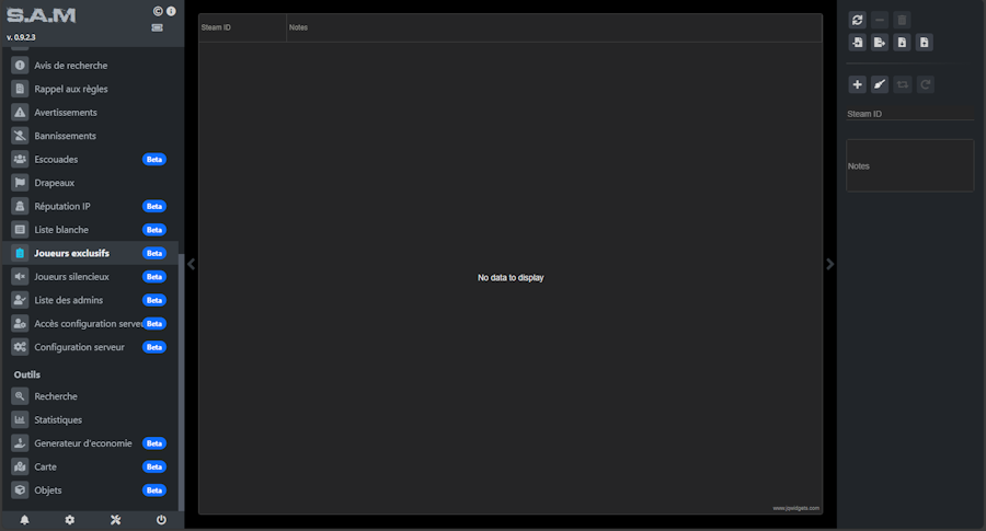 Gestion des Joueurs  Exclusifs