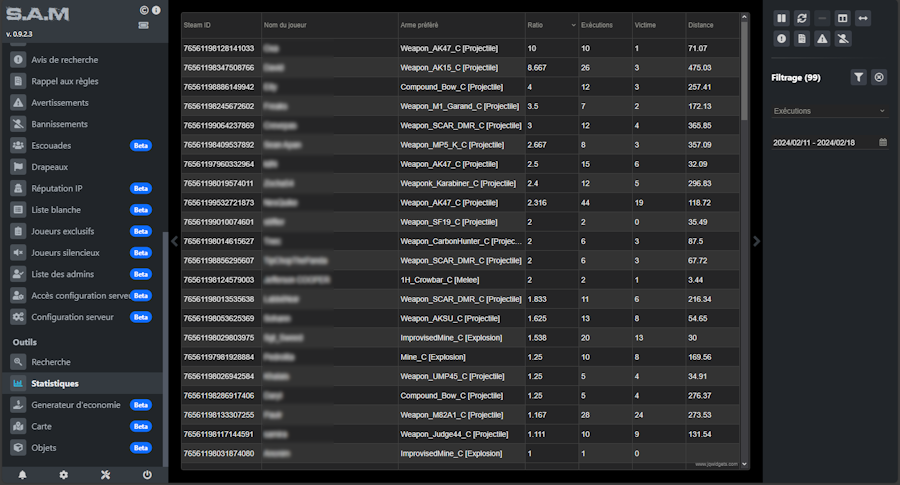 Outil de Statistique des Joueurs